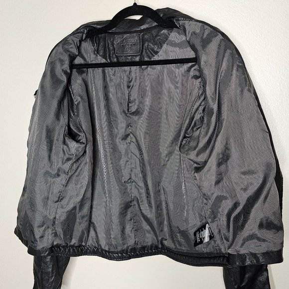 Blank NYC Revolve Size Large Black Faux Leather Moto Biker Jacket Zipper Pockets - Picture 9 of 12